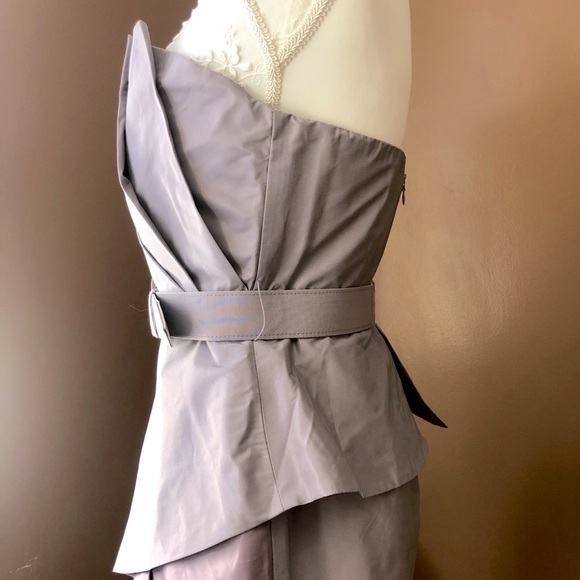 Strapless Boned Peplum Hem Cocktail Dresd - Picture 7 of 9